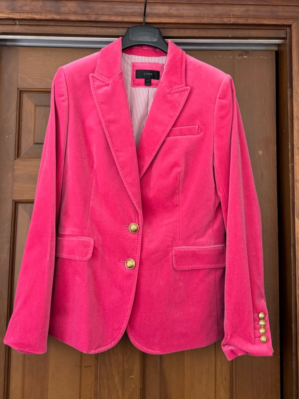 J.Crew Pink Cotton Velvet Blazer - Picture 2 of 5